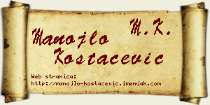 Manojlo Kostačević vizit kartica